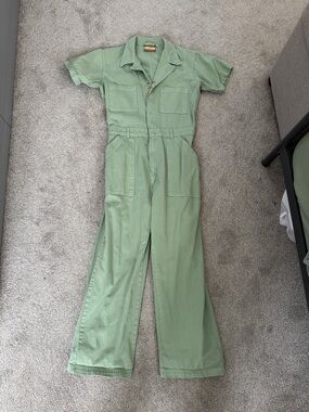 Big Bud Press Short-Sleeve Utility Jumpsuit in Sage